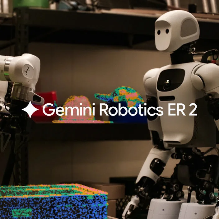 A humanoid robot interacting with automated equipment in a work environment.